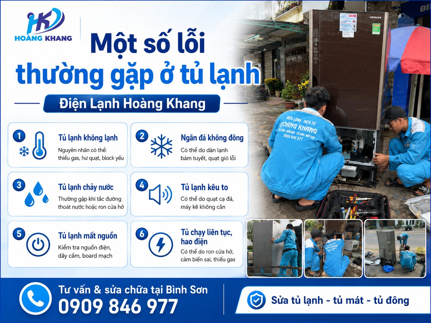 Sửa chữa tủ lạnh tại nhà Bình Sơn