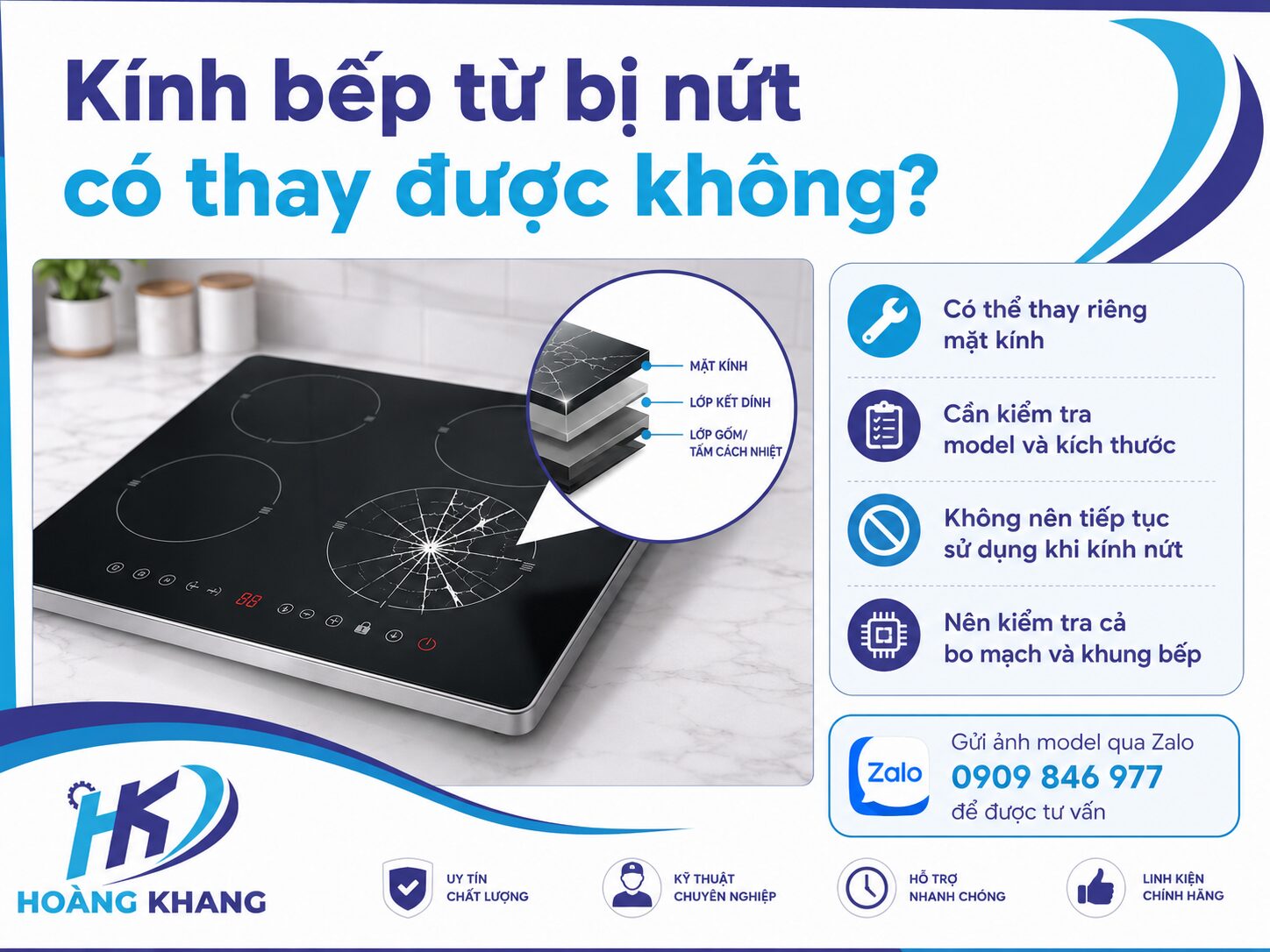 Thay kính bếp từ Quảng Ngãi